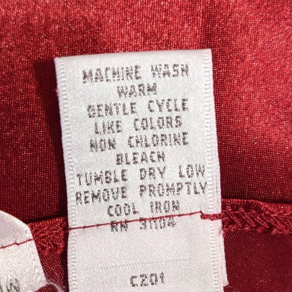 Maryann's Boutique Satiny Floral Embroidered Maroon Chemise Slip - size L - Picture 7 of 7